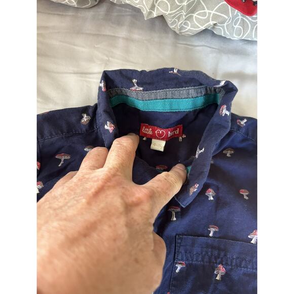 Little Bird Button Up Mushroom Shirt 4-5 - Picture 3 of 3